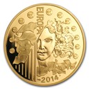 2014 1 oz Gold 200 Euro Europa Series 50th Ann. of European Space