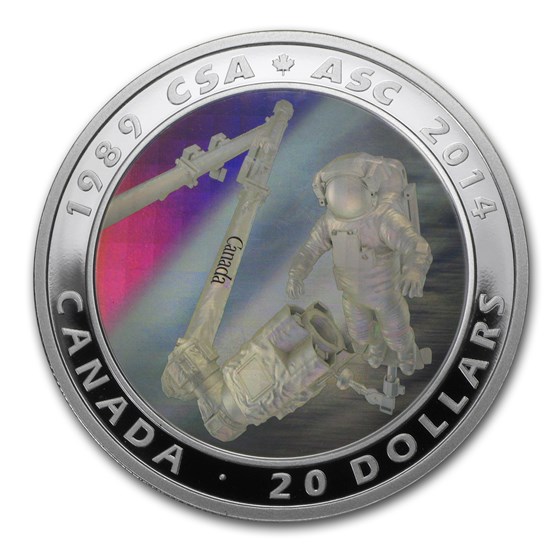 2014 1 oz Silver 25th Anniversary of the Canadian Space Agency 2014 1 oz Silver 25th Anniversary of the Canadian Space Agency