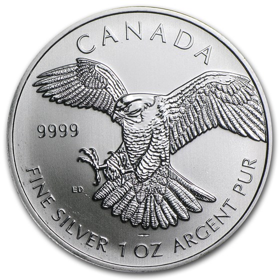 2014 1 oz Silver Birds of Prey Peregrine Falcon (Abrasions/Spots) 2014 1 oz Silver Birds of Prey Peregrine Falcon (Abrasions/Spots)