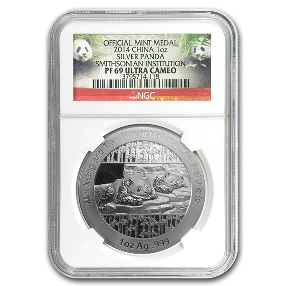 2014 1 oz Silver Panda Smithsonian Institution PF-69 NGC (w/COA) 2014 1 oz Silver Panda Smithsonian Institution PF-69 NGC (w/COA)
