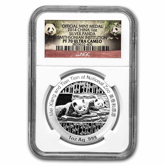 2014 1 oz Silver Panda Smithsonian PF-70 NGC (Box & COA) 2014 1 oz Silver Panda Smithsonian PF-70 NGC (Box & COA)