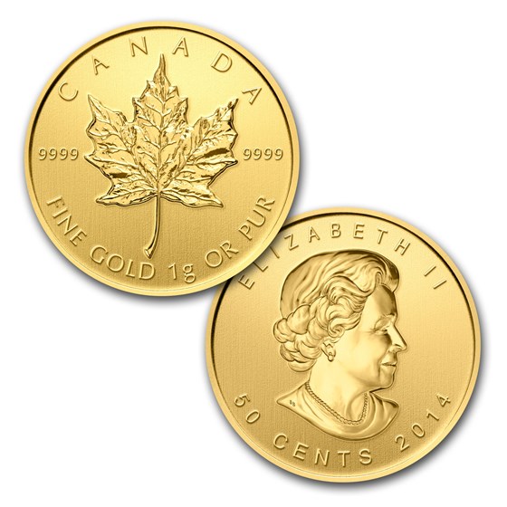 Buy 2014 25x 1 gram Gold Maple Leafs - Maplegram25™ (In Assay Sleeve ...