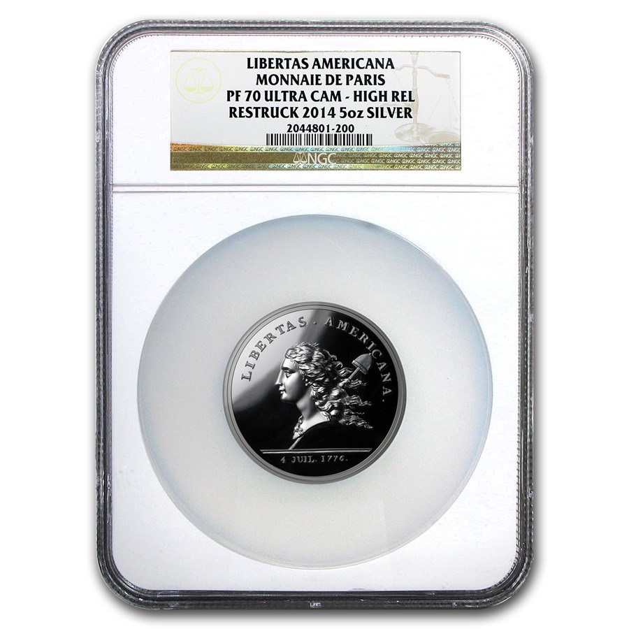 2014 5 oz Proof Silver Libertas Americana HR PF-70 NGC