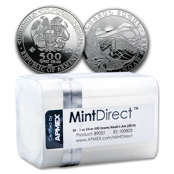 2014 Armenia 1 oz Silver Noah’s Ark (20-Coin MintDirect® Tube) 2014 Armenia 1 oz Silver Noah’s Ark (20-Coin MintDirect® Tube)