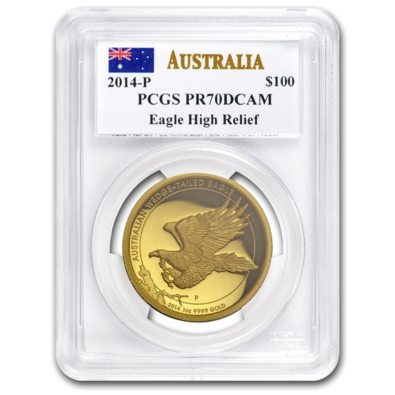 2014 AUS 1 oz Gold Wedge-Tailed Eagle PR-70 PCGS (HR, Mercanti) 2014 AUS 1 oz Gold Wedge-Tailed Eagle PR-70 PCGS (HR, Mercanti)
