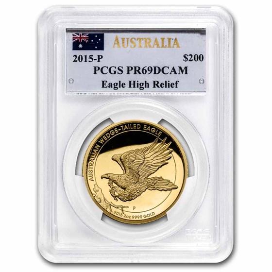 2014 AUS 2 oz Gold Wedge-Tailed Eagle PR-69 PCGS (HR, Mercanti) 2014 AUS 2 oz Gold Wedge-Tailed Eagle PR-69 PCGS (HR, Mercanti)