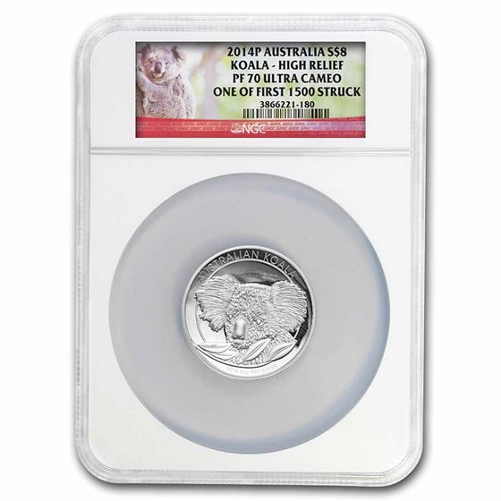2014 AUS 5 oz Silver Koala NGC PF-70 UC HR (holder abrasions) 2014 AUS 5 oz Silver Koala NGC PF-70 UC HR (holder abrasions)