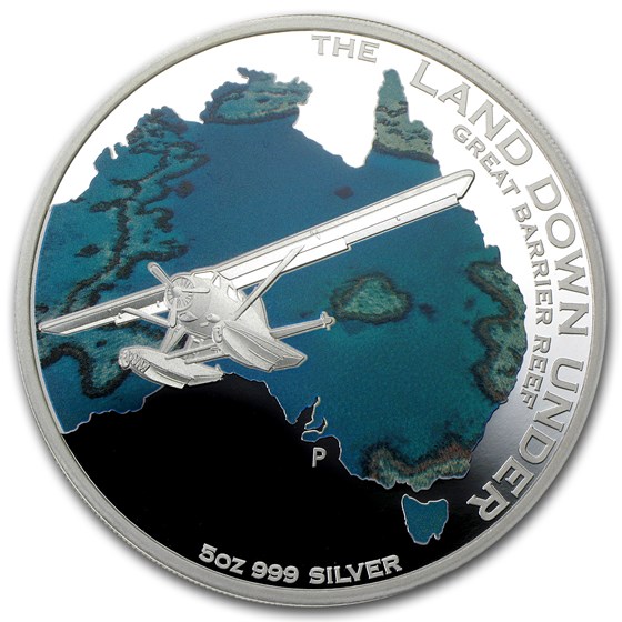 2014 AUS 5 oz Silver The Land Down Under Great Barrier Reef Proof 2014 AUS 5 oz Silver The Land Down Under Great Barrier Reef Proof