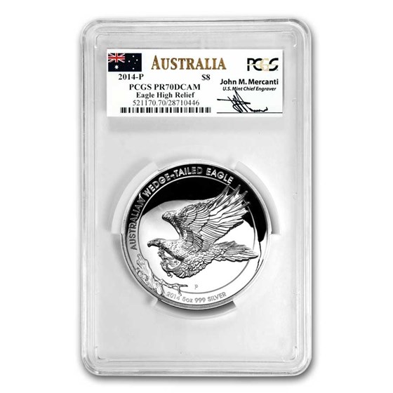 2014 AUS 5 oz Silver Wedge Tailed Eagle PR-70 PCGS (Damaged Box) 2014 AUS 5 oz Silver Wedge Tailed Eagle PR-70 PCGS (Damaged Box)