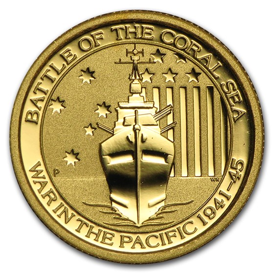 2014 Australia 1/10 oz Gold Battle of the Coral Sea BU