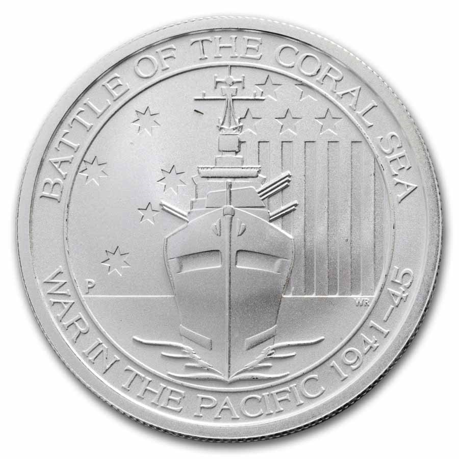2014 Australia 1/2 oz Silver Battle of The Coral Sea BU