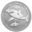 2014 Australia 1/2 oz Silver Great White Shark BU