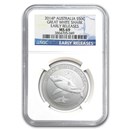 2014 Australia 1/2 oz Silver Great White Shark MS-69 NGC (ER)