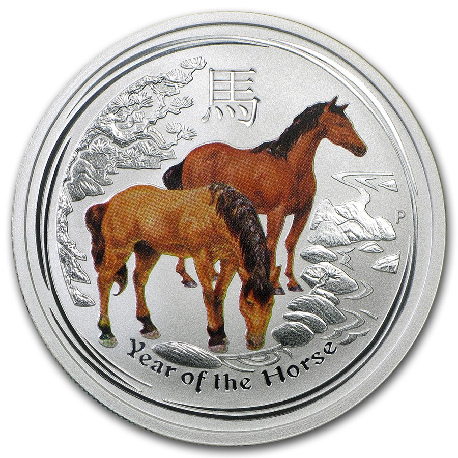 2014 Australia 1/2 oz Silver Horse BU (Series II, Colorized)