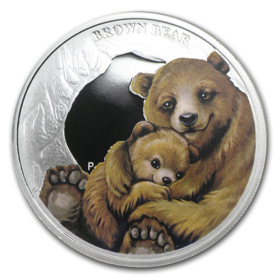 2014 Australia 1/2 oz Silver Mother's Love Proof (Brown Bear)