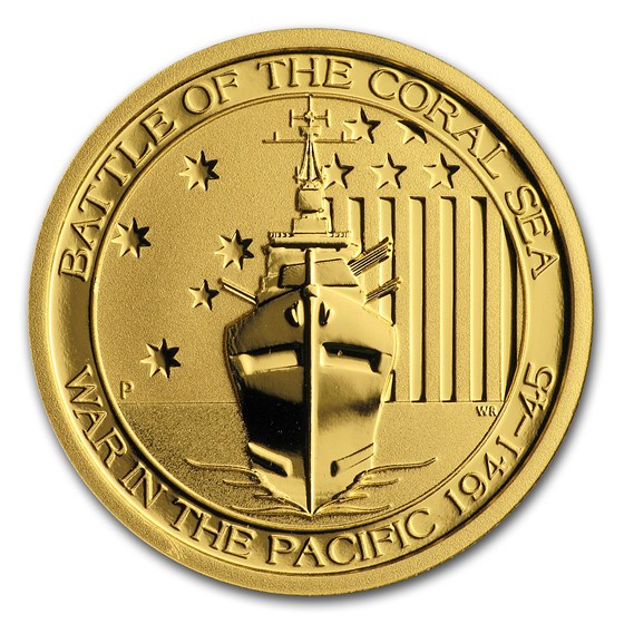2014 Australia 1/4 oz Gold Battle of the Coral Sea BU
