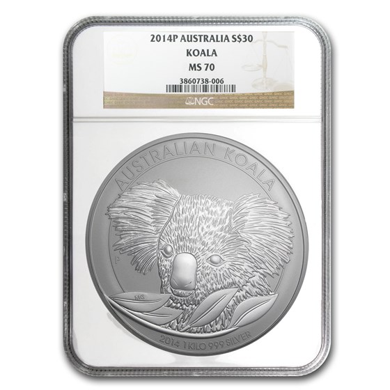 2014 Australia 1 kilo Silver Koala MS-70 NGC 2014 Australia 1 kilo Silver Koala MS-70 NGC