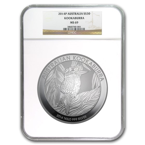 2014 Australia 1 kilo Silver Kookaburra MS-69 NGC 2014 Australia 1 kilo Silver Kookaburra MS-69 NGC