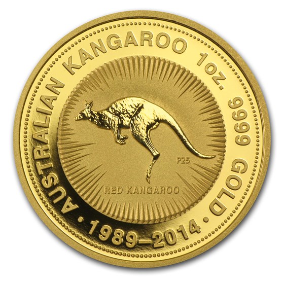 2014 Australia 1 oz Gold Kangaroo BU (25th Anniv) 2014 Australia 1 oz Gold Kangaroo BU (25th Anniv)