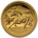 2014 Australia 1 oz Gold Lunar Horse Prf (SII, UHR, Box & COA)