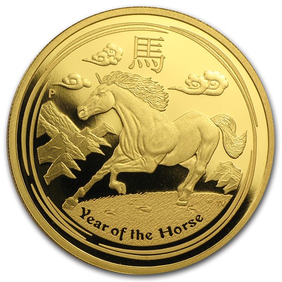 2014 Australia 1 oz Gold Lunar Horse Prf (SII, w/Box and COA) 2014 Australia 1 oz Gold Lunar Horse Prf (SII, w/Box and COA)