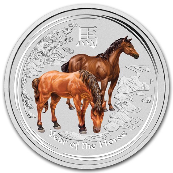 2014 Australia 1 oz Silver Lunar Horse BU (Colorized) 2014 Australia 1 oz Silver Lunar Horse BU (Colorized)