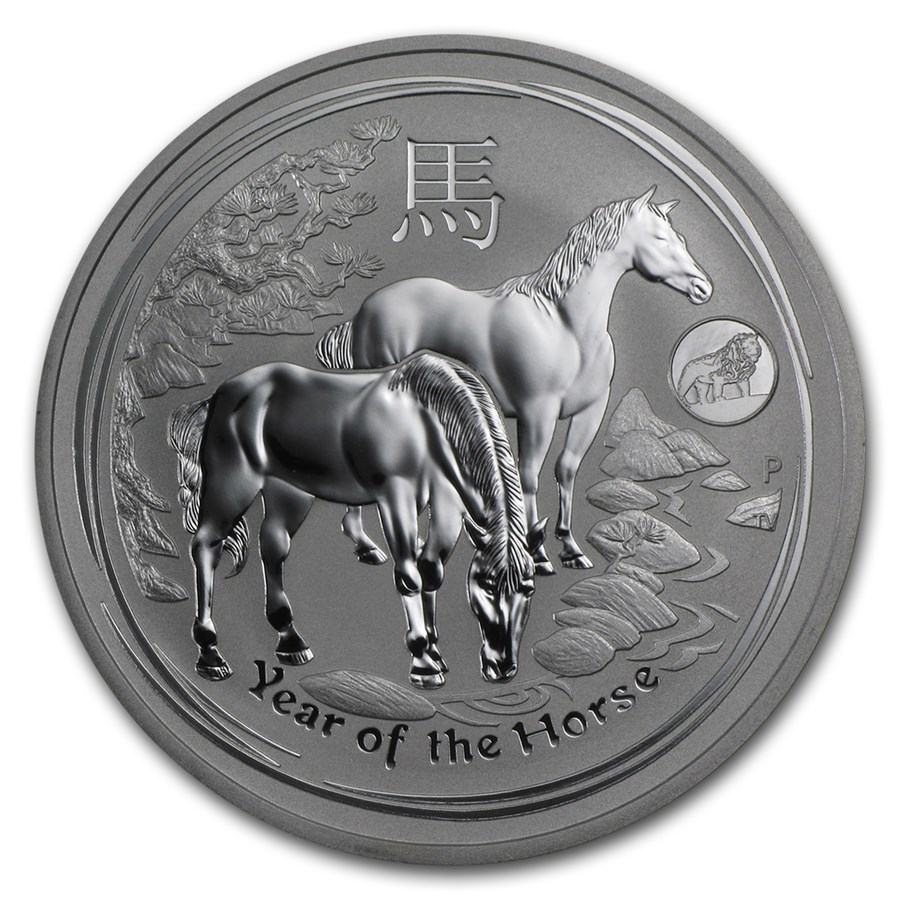 2014 Australia 1 oz Silver Lunar Horse BU (SII, Lion Privy)