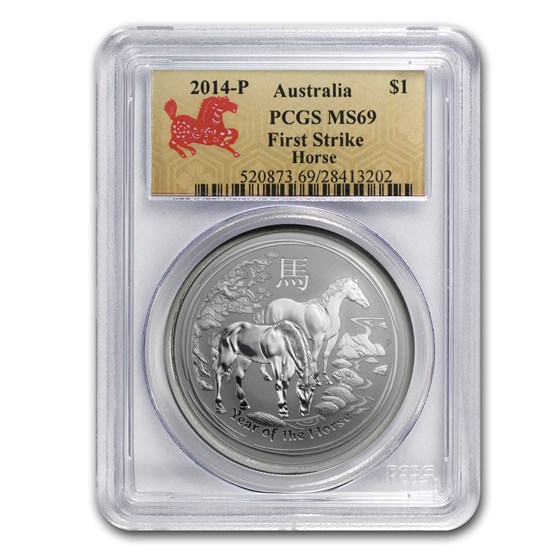 2014 Australia 1 oz Silver Lunar Horse MS-69 PCGS (FS) 2014 Australia 1 oz Silver Lunar Horse MS-69 PCGS (FS)