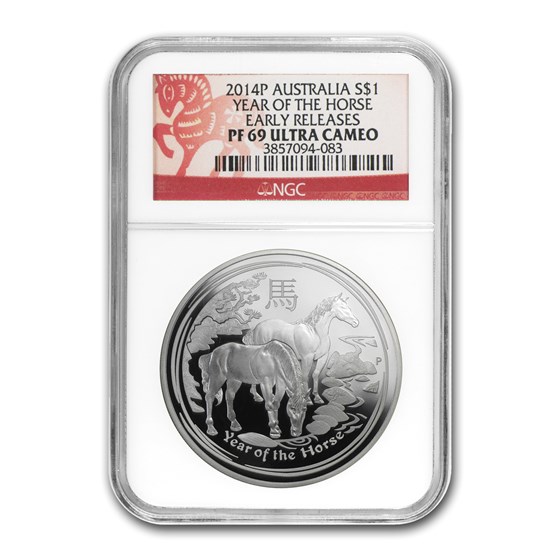 2014 Australia 1 oz Silver Lunar Horse PF-69 NGC 2014 Australia 1 oz Silver Lunar Horse PF-69 NGC