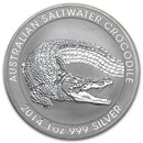 2014 Australia 1 oz Silver Saltwater Crocodile (Abrasions)