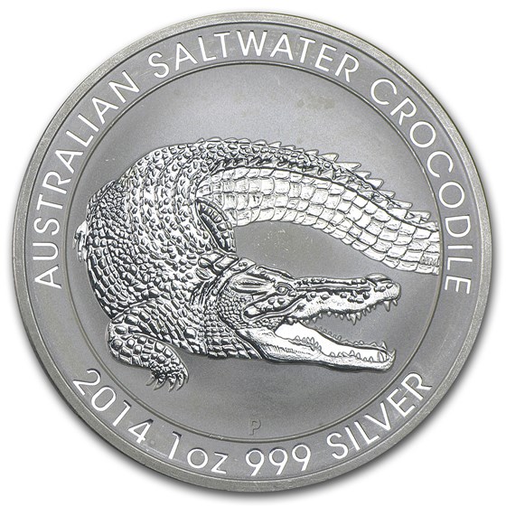2014 Australia 1 oz Silver Saltwater Crocodile (Abrasions) 2014 Australia 1 oz Silver Saltwater Crocodile (Abrasions)
