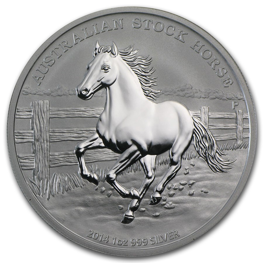 2014 Australia 1 oz Silver Stock Horse BU