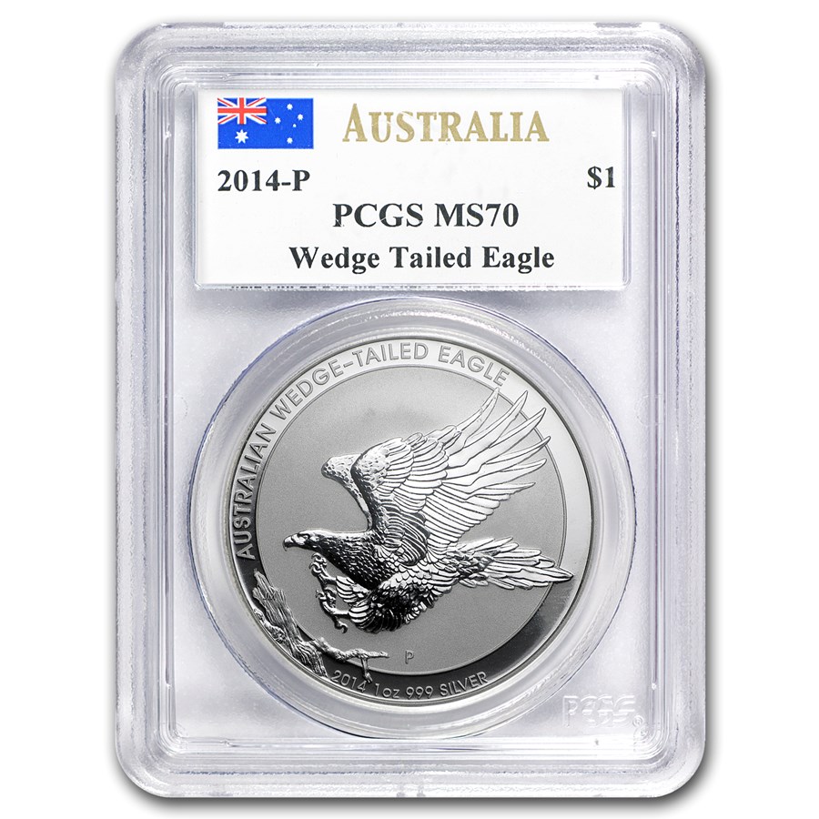 2014 Australia 1 oz Silver Wedge Tailed Eagle MS-70 PCGS