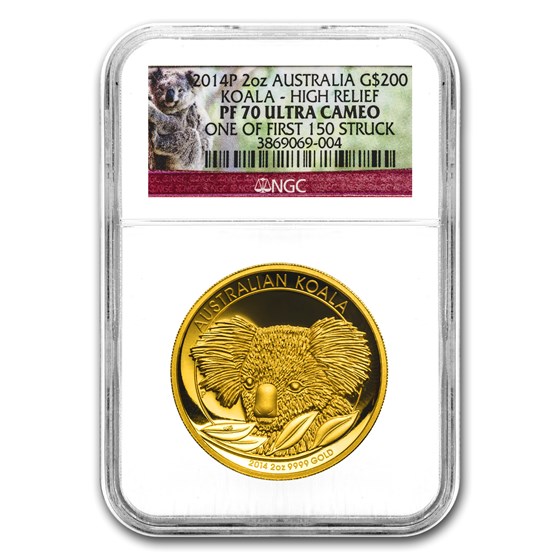 2014 Australia 2 oz Gold Koala PF-70 NGC 2014 Australia 2 oz Gold Koala PF-70 NGC