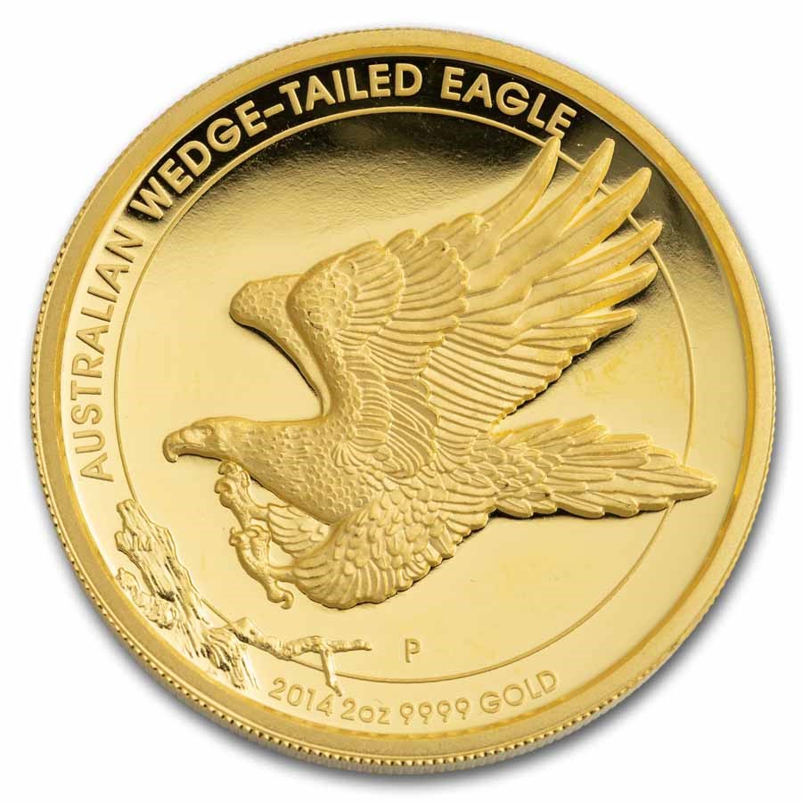2014 Australia 2 oz Gold Proof Wedge Tailed Eagle HR (Coin Only)