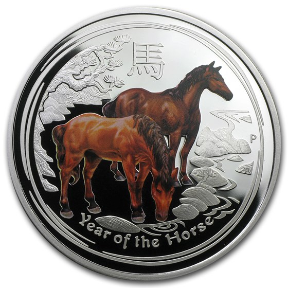 2014 Australia 2 oz Silver Horse Proof (ANDA, Colorized) 2014 Australia 2 oz Silver Horse Proof (ANDA, Colorized)