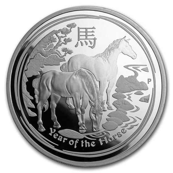 2014 Australia 2 oz Silver Lunar Horse Proof (SII)