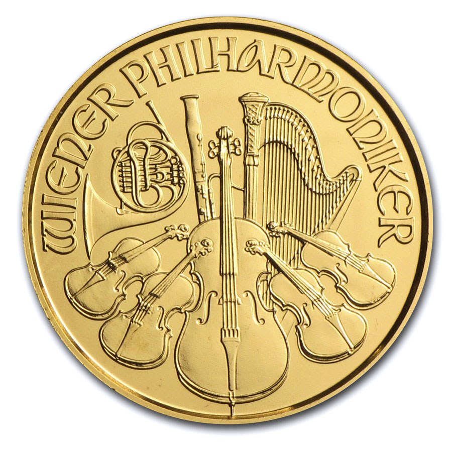 2014 Austria 1/25 oz Gold Philharmonic BU