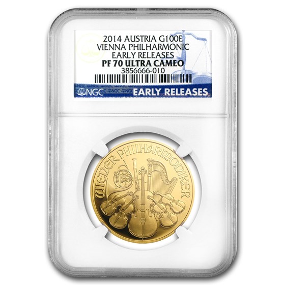 2014 Austria 1 oz Proof Gold Philharmonic PF-70 NGC (ER) 2014 Austria 1 oz Proof Gold Philharmonic PF-70 NGC (ER)
