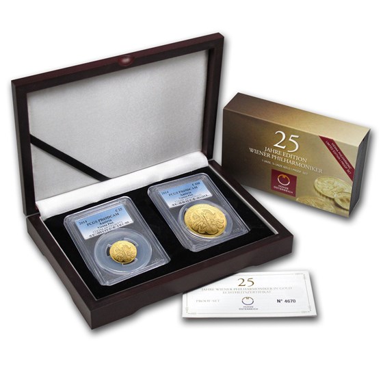 2014 Austria 2-Coin Gold Philharmonic Proof Set PR-69 PCGS