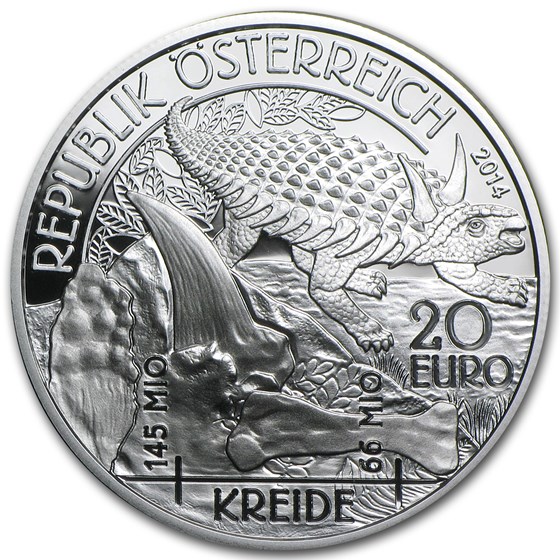 2014 Austria Silver €20 Prehistoric Life Proof (Cretaceous) 2014 Austria Silver €20 Prehistoric Life Proof (Cretaceous)