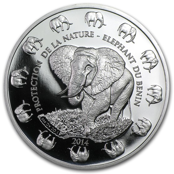 2014 Benin 1 oz Silver Protection de la Nature Elephant 2014 Benin 1 oz Silver Protection de la Nature Elephant