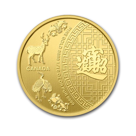 2014 Canada 1/10 oz Gold Five Blessings BU 2014 Canada 1/10 oz Gold Five Blessings BU