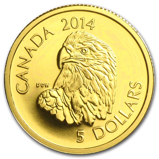2014 Canada 1/10 oz Proof Gold $5 Bald Eagle 2014 Canada 1/10 oz Proof Gold $5 Bald Eagle