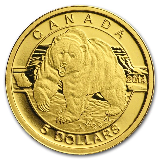 2014 Canada 1/10 oz Proof Gold $5 Grizzly Bear 2014 Canada 1/10 oz Proof Gold $5 Grizzly Bear