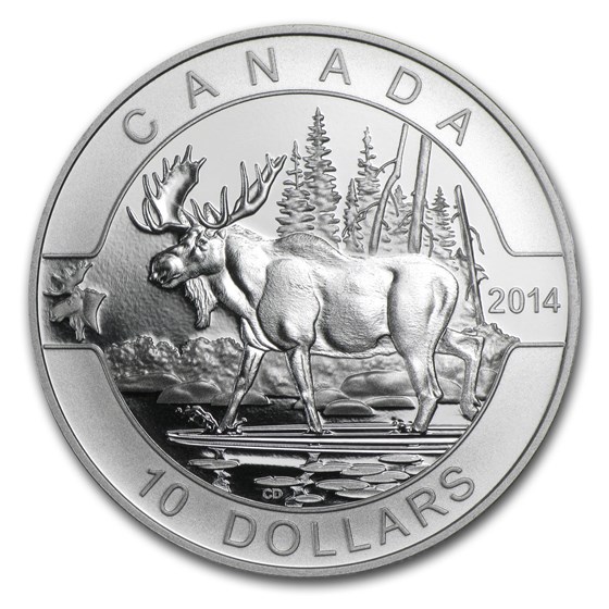 2014 Canada 1/2 oz Silver $10 O'Canada (Moose) 2014 Canada 1/2 oz Silver $10 O'Canada (Moose)