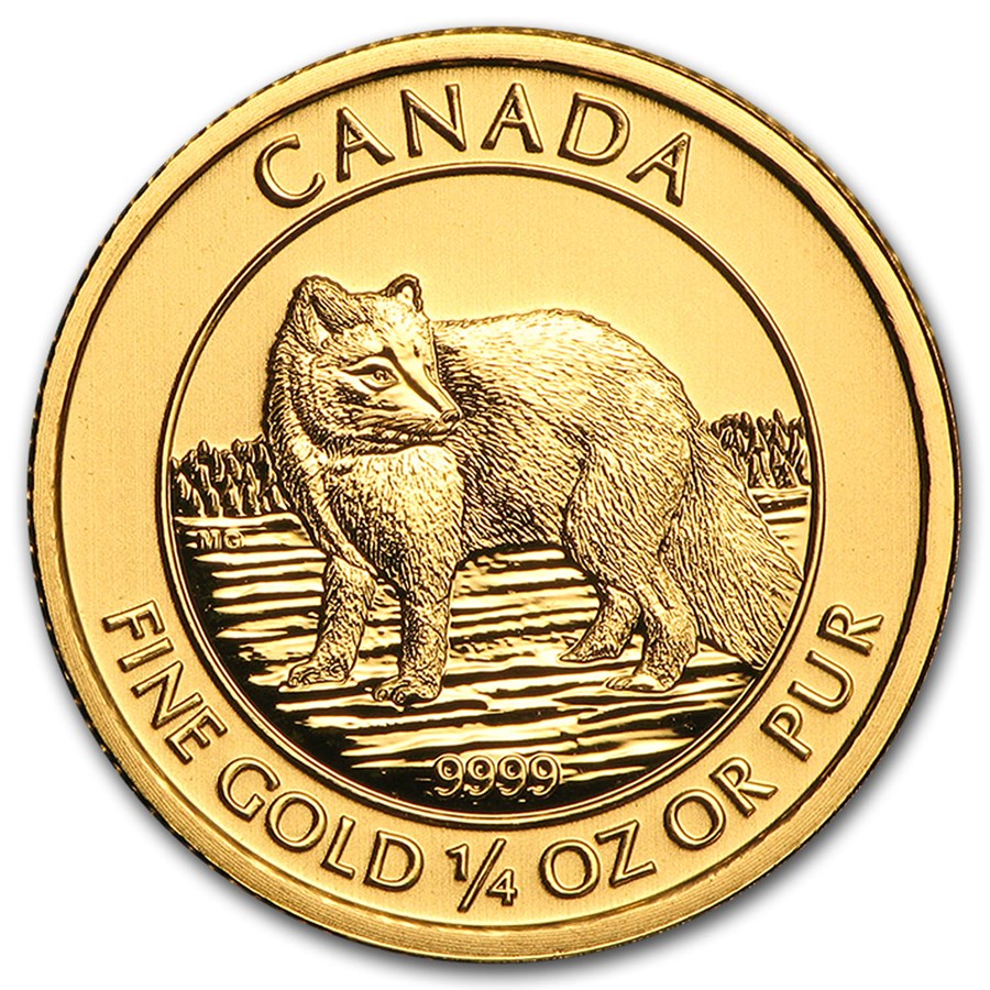 2014 Canada 1/4 oz Gold Arctic Fox BU