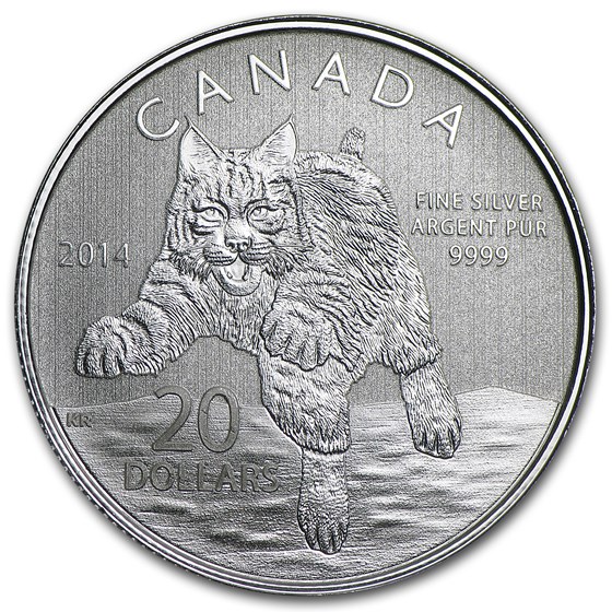2014 Canada 1/4 oz Silver $20 Bobcat (w/COA) 2014 Canada 1/4 oz Silver $20 Bobcat (w/COA)