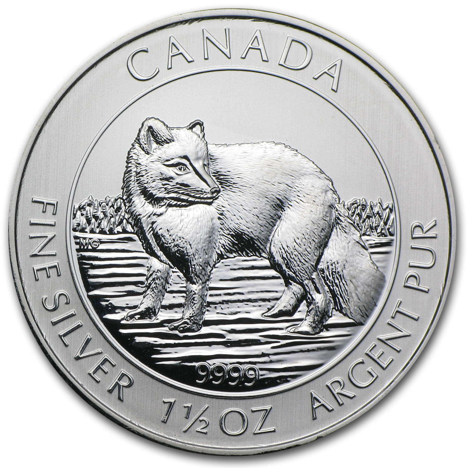 Canada 2014 $5 Arctic Fox 1 oz 99.99% Pure Silver Proof Numismatic Coin 