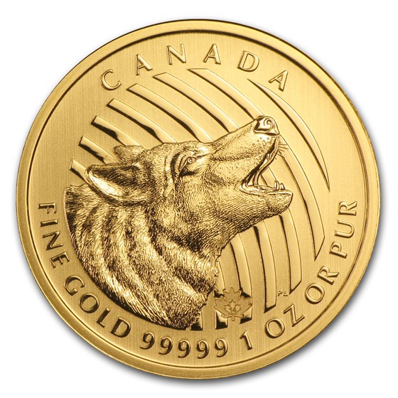 2014 Canada 1 oz Gold Howling Wolf .99999 BU (No Assay Card)